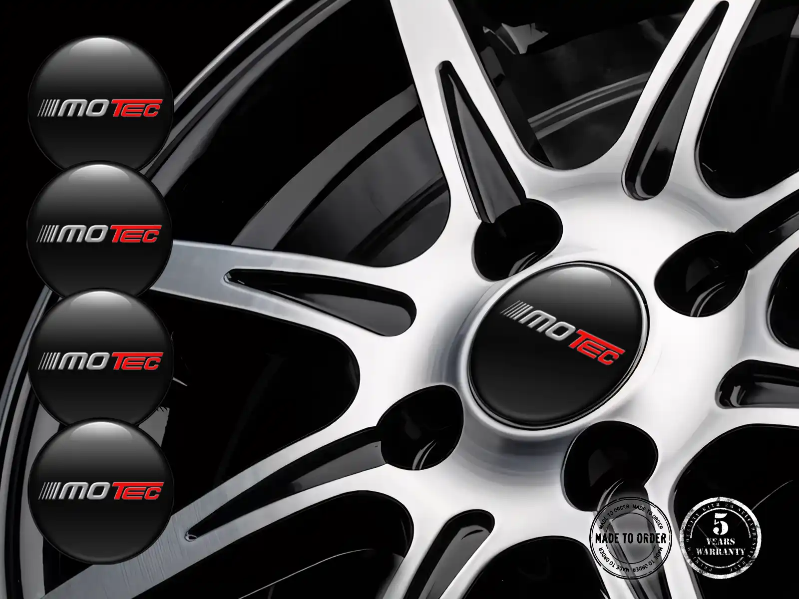 Motec Wheel Emblems Style High-Quality Dome Labels